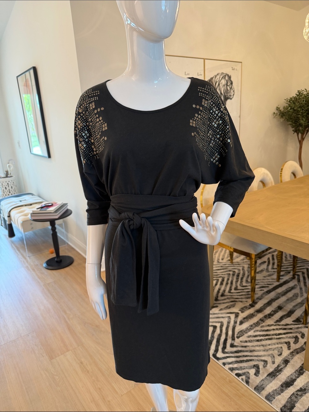 Libby Edelman Charcoal pullover Dress with studded detail